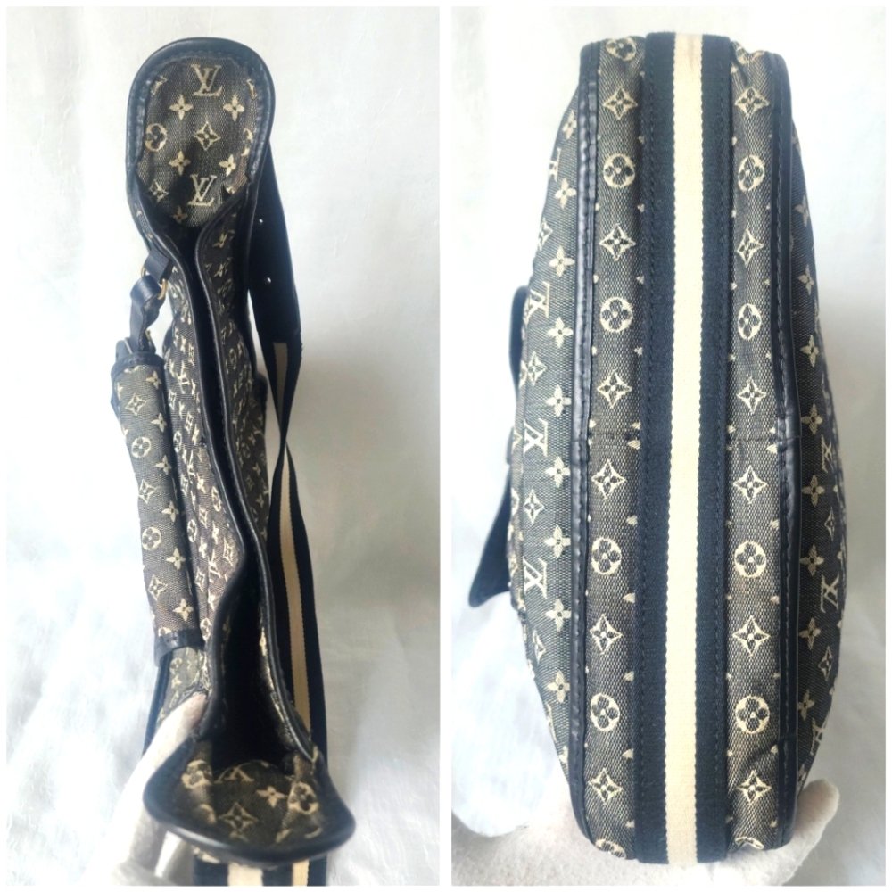 Auth Louis Vuitton Denim Besace Mary Kate Monogram Mini Lin Noir Crossbody - Picture 10 of 11